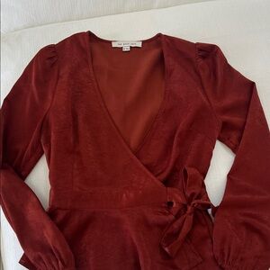 Sea New York Rust Red Wrap Top